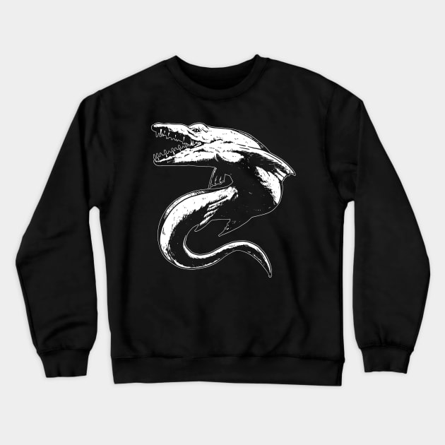 Mosasaurus with Powerful Jaws Crewneck Sweatshirt by WorldDinosaurs